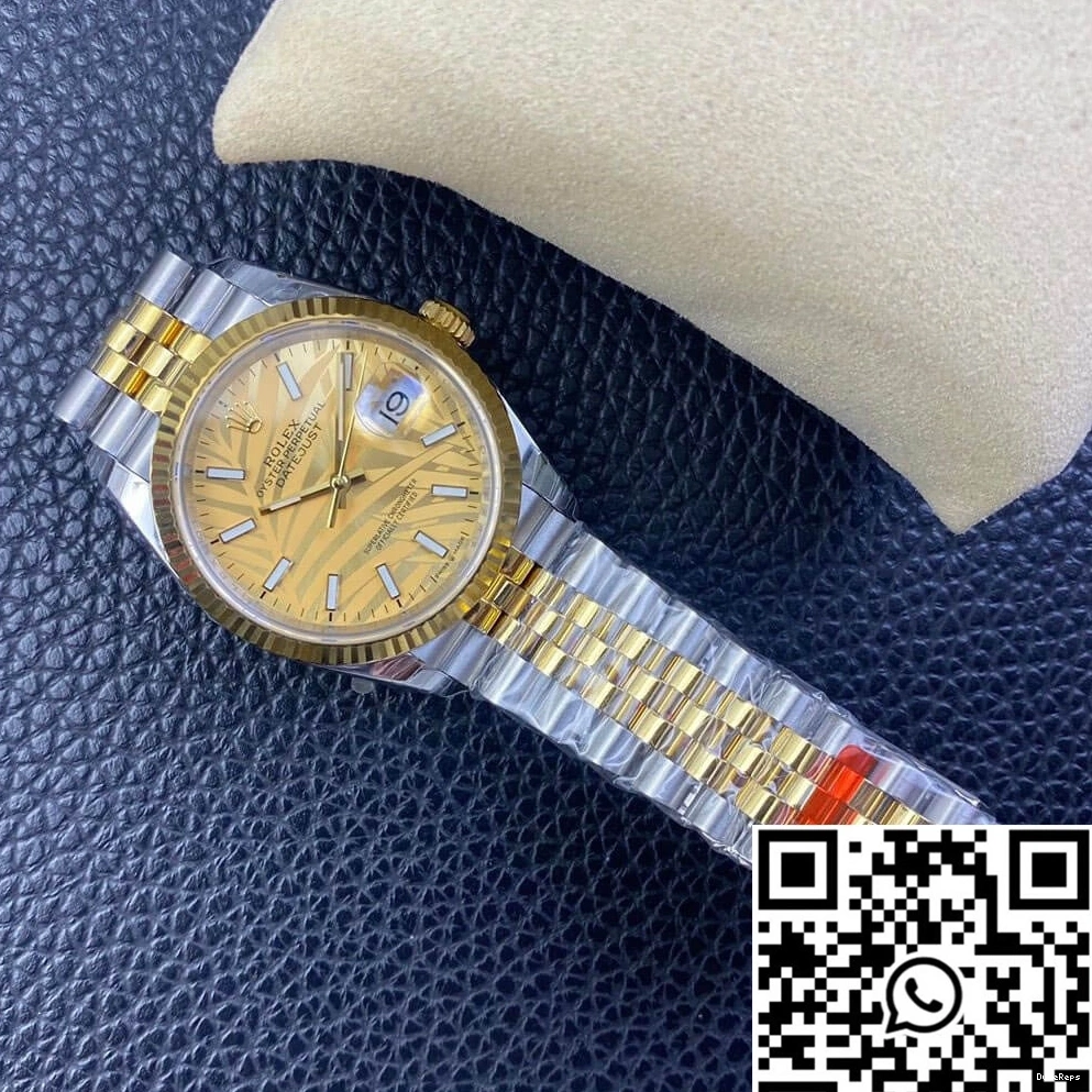 Dial Golden M126233-0037 Pattern Leaf Palm Factory EW Datejust Rolex 0322
